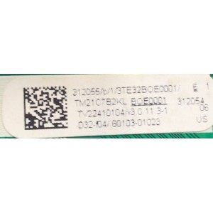 MAIN FUENTE ((COMBO)) PARA TV VIZIO FHD ((SMARTCAST)) / NUMERO DE PARTE 312055 / TPD.MT5583.PB751 / 6103-01023 / 312054 / TV22410104 / PANEL BOEI320WU1 / DISPLAY HV320FHB-F40 / MODELO D32F-J04